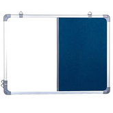 OBASIX® Classic Series Combination Board 3x4 Feet (Non-Magnetic Whiteboard with Turquoise Blue Pin-up Notice Board) | Aluminium Frame CWBPBTB90120