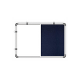 OBASIX® Classic Series Combination Board 1.5x2 Feet (Non-Magnetic Whiteboard with Blue Pin-up Notice Board) | Aluminium Frame CWBPBB4560