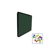 OBASIX® Superior Series Pin-up Bulletin Notice Board (3x4Feet) for School College Office| Pin Up Board with 20 Push-pins| Powder Coated Black Frame-Green