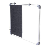 OBASIX® Classic Series Combination Board 1.5x2 Feet (Non-Magnetic Whiteboard with Mid-Grey Pin-up Notice Board) | Aluminium Frame CWBPBMG4560