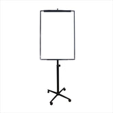 OBASIX® 70x100cms Magnetic Flipchart Stand with Height adjusment Stand with Lockable wheels | Powder Coated Black