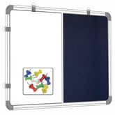 OBASIX® Classic Series Combination Board 3x4 Feet (Non-Magnetic Whiteboard with Blue Pin-up Notice Board) | Aluminium Frame CWBPBB90120