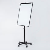 OBASIX® 70x100cms Magnetic Flipchart Stand with Height adjusment Stand with Lockable wheels | Powder Coated Black