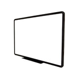 Magnetic whiteboard with a heavy aluminium frame, black color, in landscape orientation.