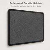 OBASIX® Superior Series Pin-Up Bulletin Notice Board 2x3 Feet Mid Grey with Powder Coated Black Aluminium Frame | Soft Board for Office, School &College | Wall Mount Pin Board with 20 Push Pins