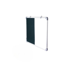 OBASIX® Classic Series Combination Board 1.5x2 Feet (Non-Magnetic Whiteboard with Green Pin-up Notice Board) | Aluminium Frame CWBPBG4560