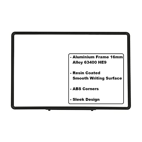 OBASIX® Superior Series Whiteboard 4x8 Feet (Magnetic) | Power Black Coated Aluminium Frame SMWBPCB120240