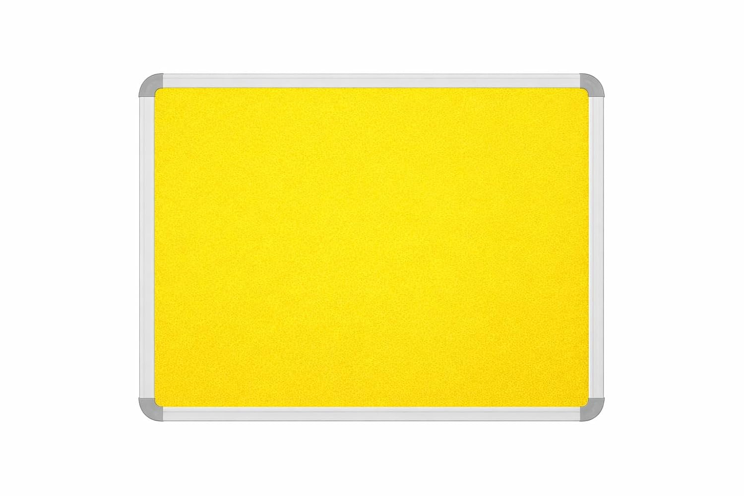OBASIX® Superior Series Yellow Fabric Pin-Up Display Board 90×120 cm for Kids, Home & Office | Heavy-Duty Aluminium Frame Notice Board | Bulletin Board for Thumb Pins