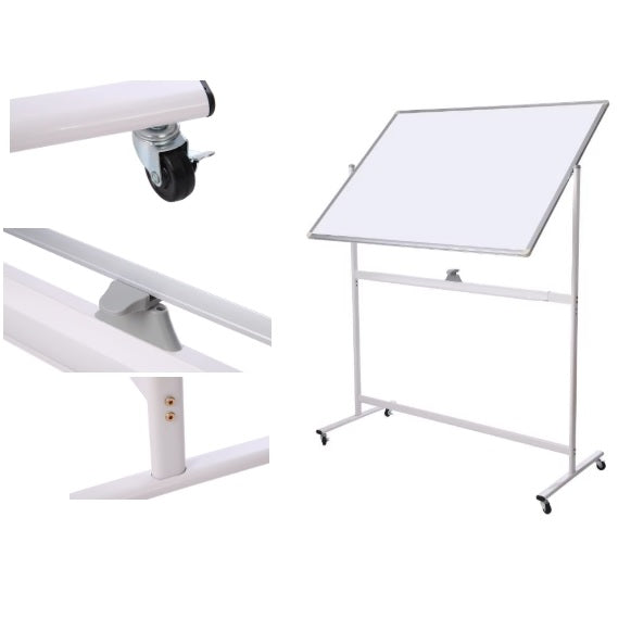 OBASIX® 3x4 ft Double-Sided Magnetic Dry Erase Board with Mobile Whiteboard Stand – , 360° Rotating & Easy Roll, Ideal for Office, School & Meeting Room