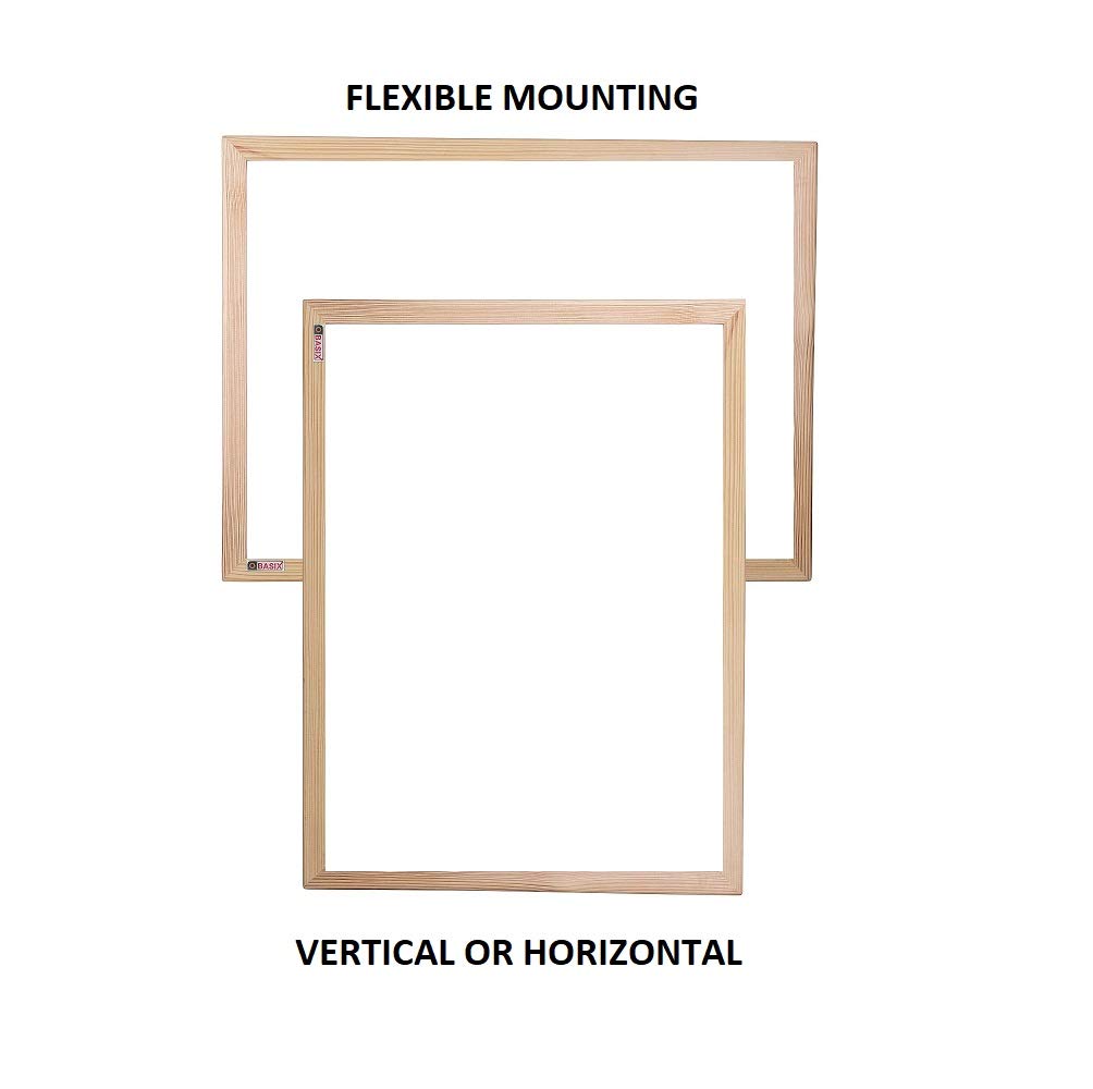 OBASIX® White Board 1.5 x 2 feet (Non-Magnetic) Natural Pine Wood PWWB4560