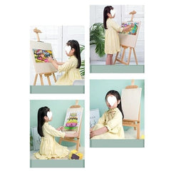 OBASIX® Wooden Easel Stand for Kids with Height and Angle Adjustment 4 Feet (120cm)