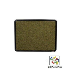 OBASIX® Superior Series Pin-up Bulletin Notice Board (1.5x2 Feet) Olive Green for School College Office | Powder Coated Black Frame SPBPCBOG4560