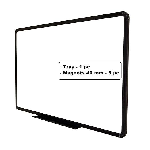 OBASIX® Superior Series Magnetic White Board 3x4 Feet | Heavy Aluminium Frame Black SMWBPCB90120