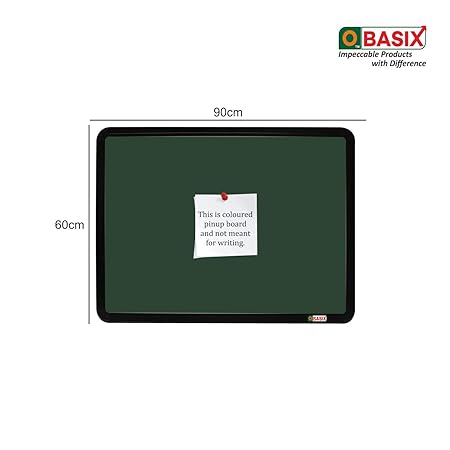 OBASIX® Superior Series Pin-up Bulletin Notice Board (2x3 Feet) Green for School College Office | Powder Coated Black Frame SPBPCBG6090