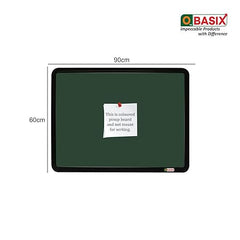 OBASIX® Superior Series Pin-up Bulletin Notice Board (2x3 Feet) Green for School College Office | Powder Coated Black Frame SPBPCBG6090