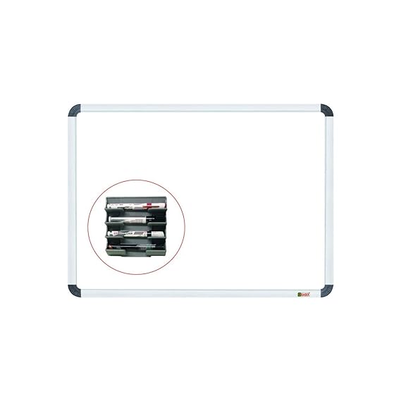 OBASIX® Whiteboard Marker Holder (Magnetic) for School College Office|with Two Super Strong Magnets| Material: ABS (Grey)