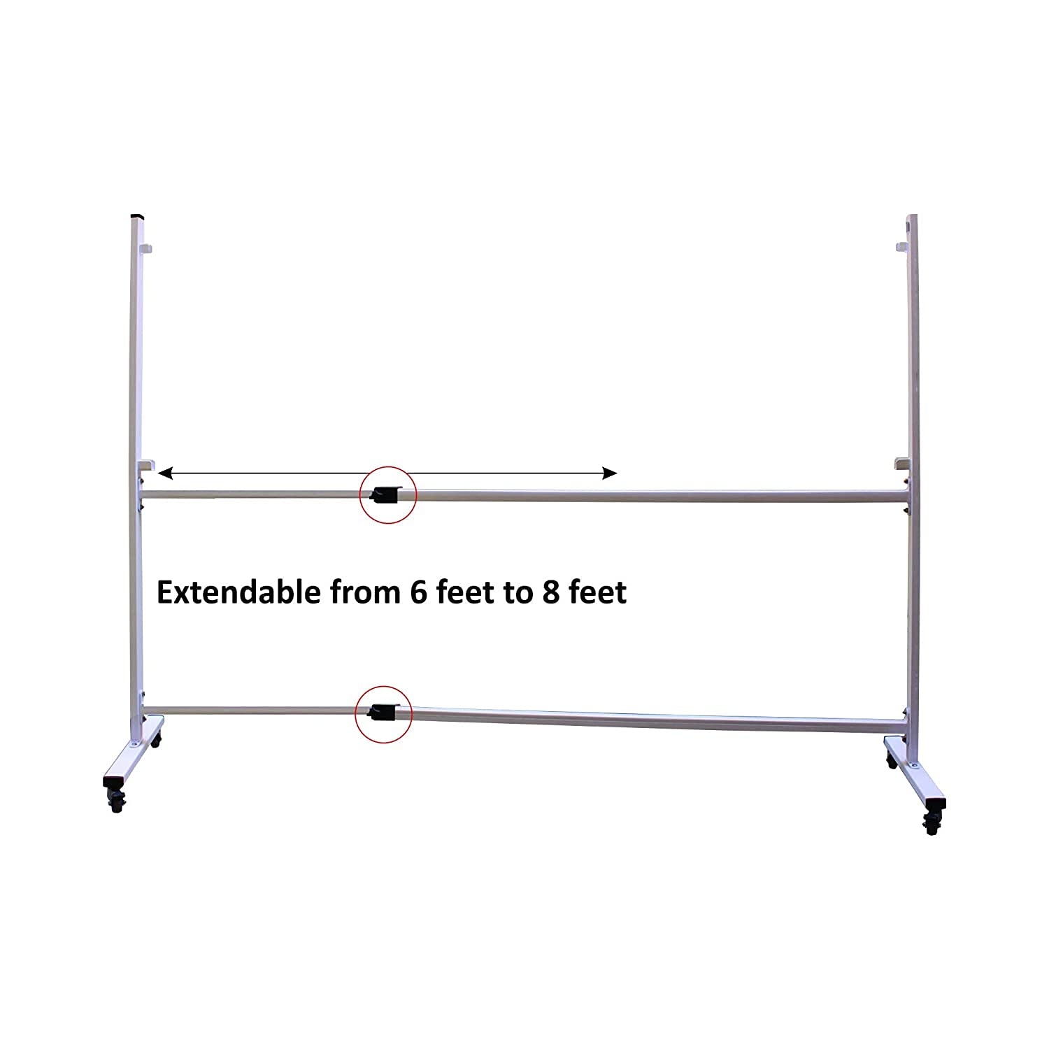OBASIX® Superior Series White Board (4x6 Feet) Magnetic | Natural Finesse Heavy Aluminium Frame with Movable and Adjustable Whiteboard Stand SMWBWS120180