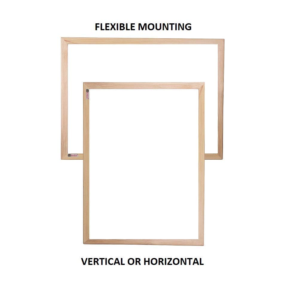 OBASIX® White Board 2x3 feet (Non-Magnetic) | Natural Pine Wood PWWB6090