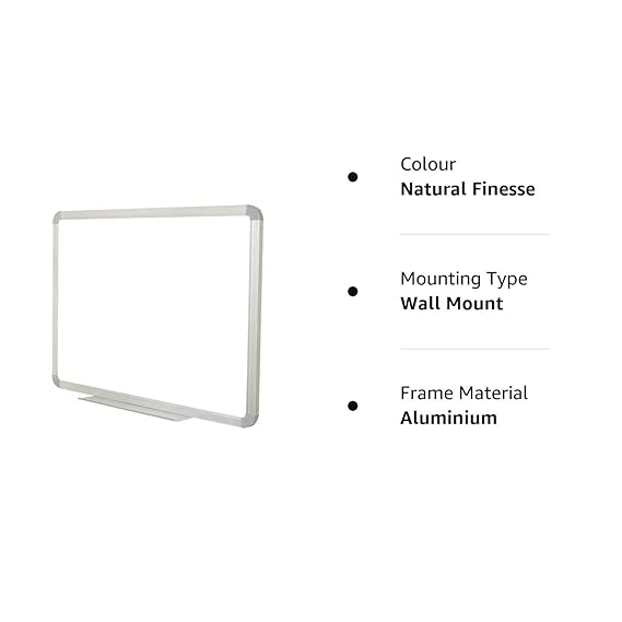 OBASIX® Superior Series Magnetic Whiteboard 1.5x2 Feet | Heavy Aluminium Frame Natural Finesse SMWB4560