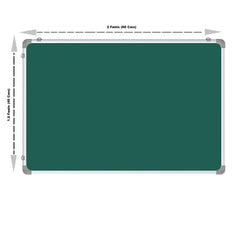 OBASIX® Classic Series Green Chalk Board 1.5x2 Feet (Non-Magnetic) | Aluminium Frame CGCB4560