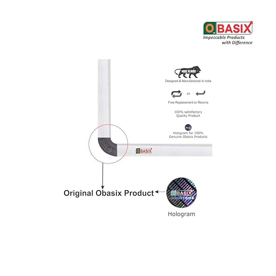 OBASIX® Superior Series Magnetic Whiteboard 1x2 Feet | Heavy Aluminium Frame Natural Finesse SMWB3060