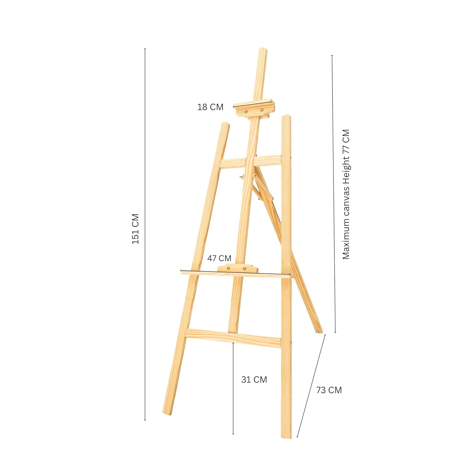 OBASIX® Premium Artist Wooden Easel Stand 5 FEET with Angle and Height Adjustment for Canvas Painting Display 5 ft [154 cm]