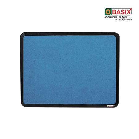 OBASIX® Superior Series Pin-up Bulletin Notice Board (1.5x2 Feet) Turquoise Blue for School College Offices  | Powder Coated Black Frame SPBPCBTB4560