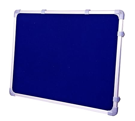 OBASIX® Classic Series Pin Up Bulletin Notice Board (1.5x2Feet) Blue for School College Office | Natural Finesse Aluminium Frame CPBB4560