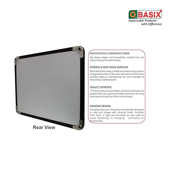 OBASIX® Superior Series Pin-up Bulletin Notice Board (3x4 Feet) Olive Green for School College Office | Powder Coated Black Frame SPBPCBOG90120