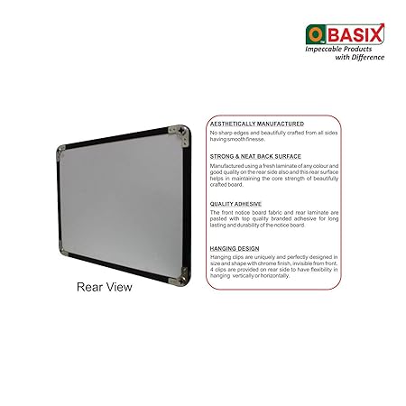 OBASIX® Superior Series Pin-up Bulletin Notice Board (2x3 Feet) Maroon for School College Office | Powder Coated Black Frame SPBMPCB6090