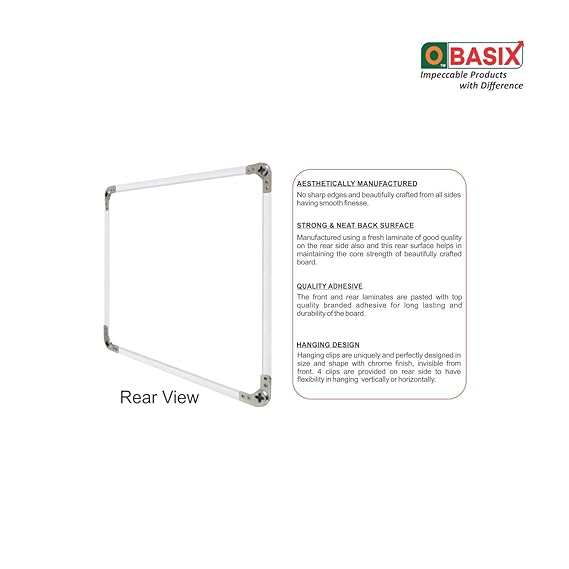 OBASIX® Superior Series White Board 1x2 Feet Non-Magnetic | Heavy Aluminium Frame Natural Finesse SWB3060