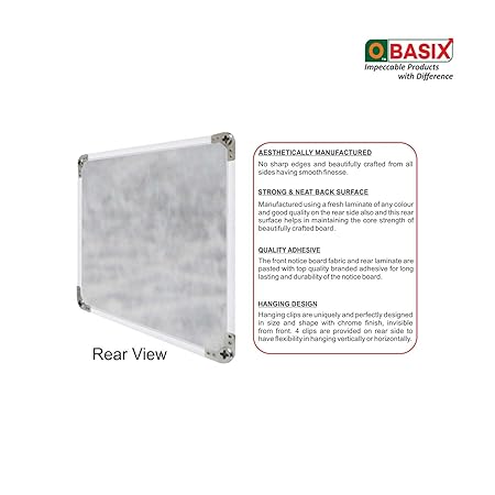 OBASIX® Superior Series Pin-up Bulletin Notice Board (1.5x2 Feet) Olive Green | Natural Finesse Heavy Aluminium Frame SPBOG4560