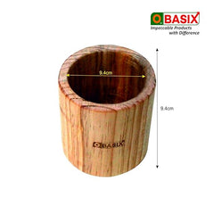 OBASIX® Wooden Pen Stand for Study Table Office Desk Organizer|Natural Wooden Round Pen Pencil Holder Stationary Storage-PS02