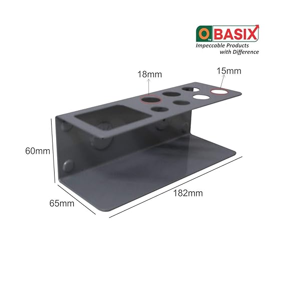 OBASIX®White Board Marker Holder Magnetic with Two Super Strong Magnets | Colour Grey