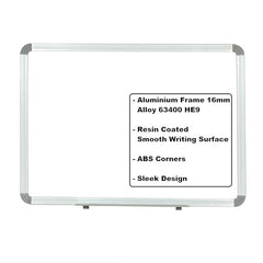 OBASIX® Superior Series Magnetic Whiteboard 1x2 Feet | Heavy Aluminium Frame Natural Finesse SMWB3060