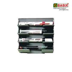 OBASIX® Whiteboard Marker Holder (Magnetic) for School College Office|with Two Super Strong Magnets| Material: ABS (Grey)