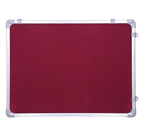 OBASIX® Classic Series Pin Up Bulletin Notice Board (1.5x2Feet) Maroon for School College Office | Natural Finesse Aluminium Frame CPBM4560