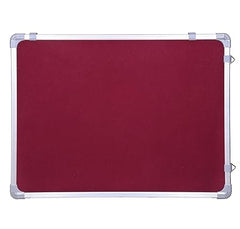 OBASIX® Classic Series Pin Up Bulletin Notice Board (1x2Feet) Maroon for School College Office | Natural Finesse Aluminium Frame CPBM3060