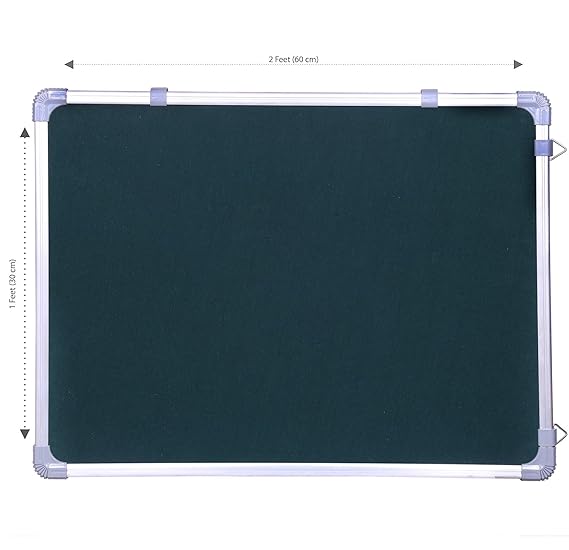 OBASIX® Classic Series Pin Up Bulletin Notice Board (1x2Feet) Green for School College Office | Natural Finesse Aluminium Frame CPBG3060