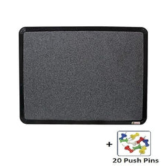 OBASIX® Superior Series Pin-up Bulletin Notice Board (2x3 Feet) Mid Grey for School College Office | Powder Coated Black Frame SPBMGPCB6090
