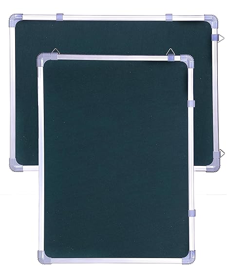 OBASIX® Classic Series Pin Up Bulletin Notice Board (1.5x2Feet) Green for School College Office | Natural Finesse Aluminium Frame CPBG4560