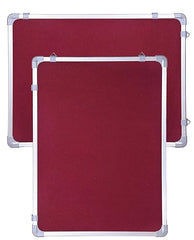 OBASIX® Classic Series Pin Up Bulletin Notice Board (1x2Feet) Maroon for School College Office | Natural Finesse Aluminium Frame CPBM3060