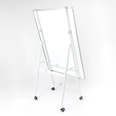 OBASIX® Premium Mobile Whiteboard Stand | Height & Width Adjustable | Heavy Duty Powder Coated Frame with 2-Inch Lockable Wheels | Compatible with Boards up to 4x8 Ft