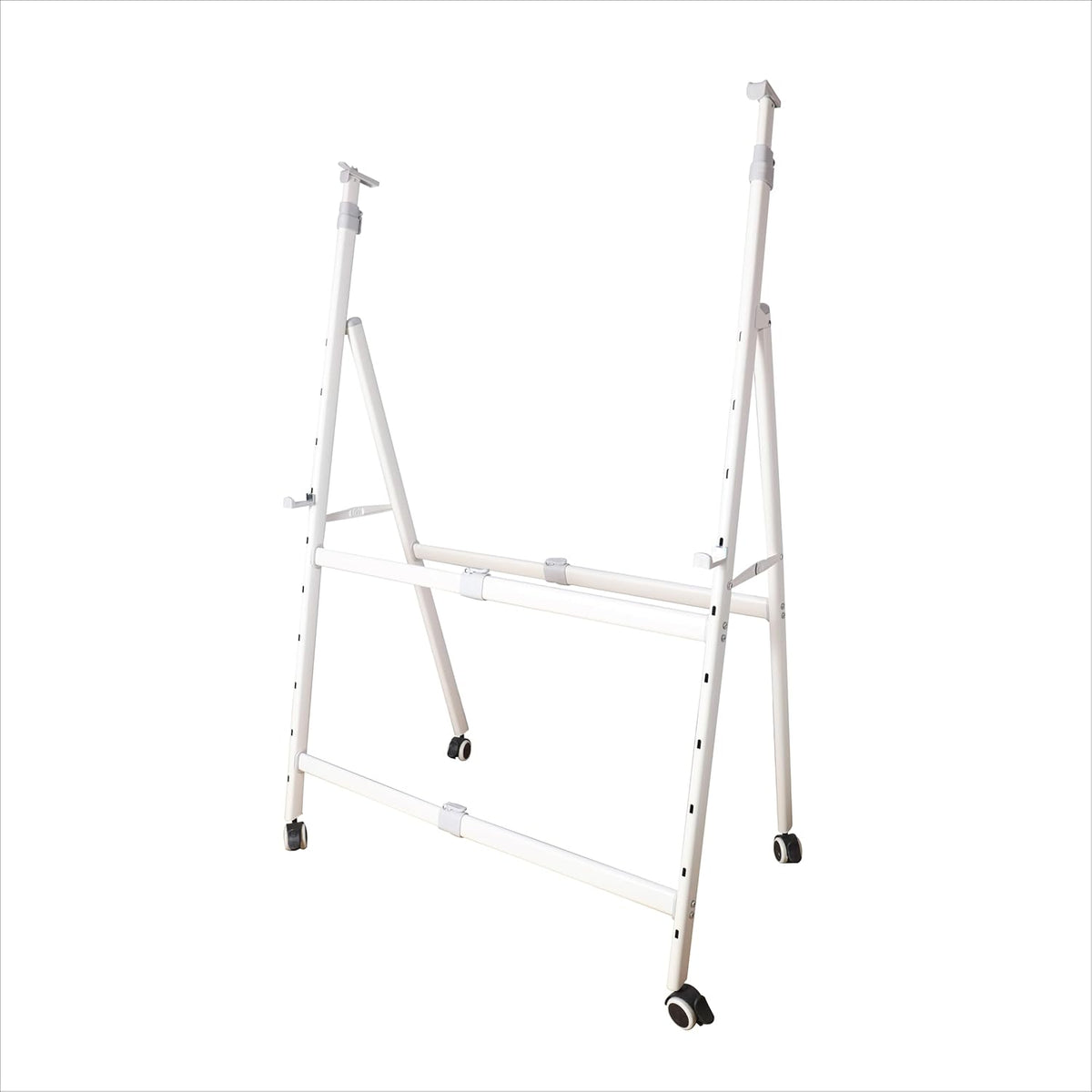 OBASIX® Premium Mobile Whiteboard Stand | Height & Width Adjustable | Heavy Duty Powder Coated Frame with 2-Inch Lockable Wheels | Compatible with Boards up to 4x8 Ft