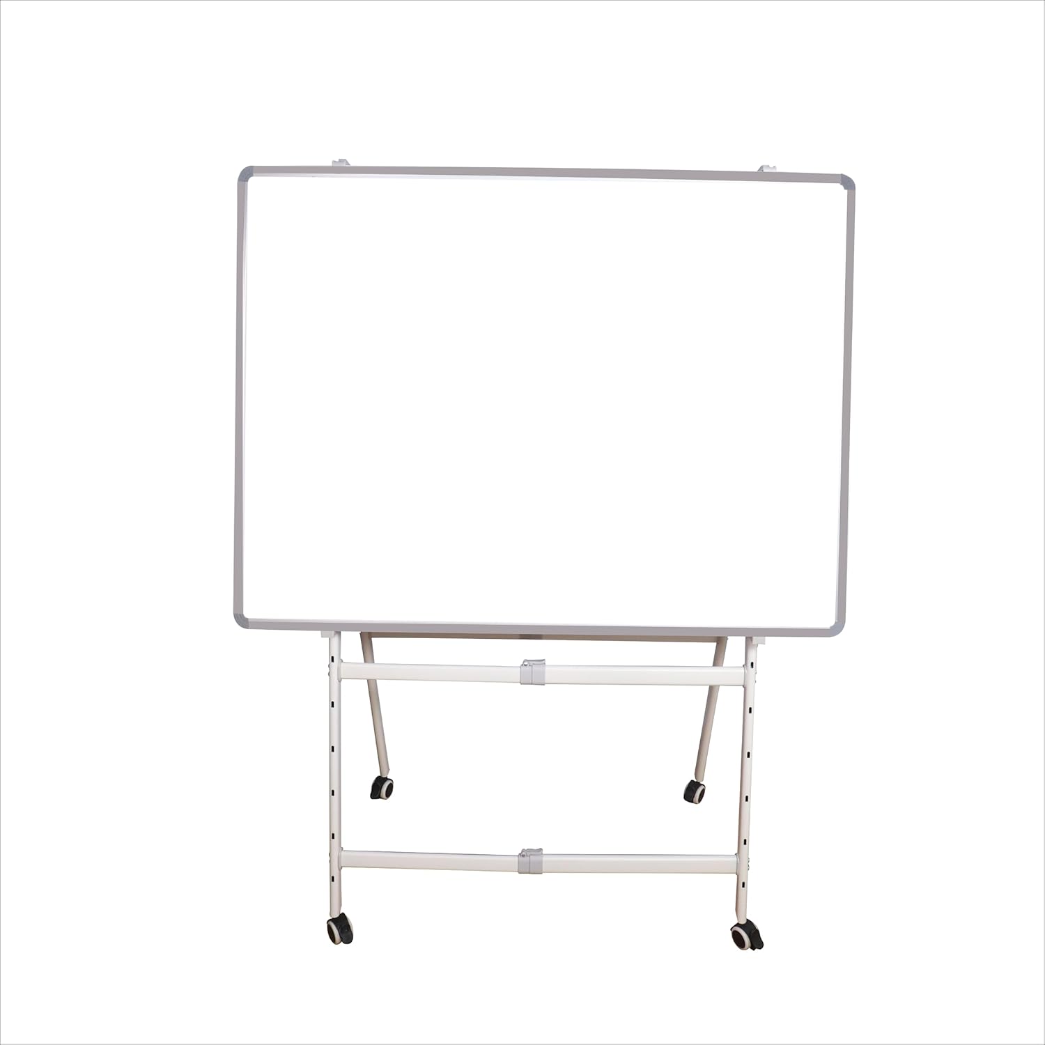 OBASIX® Premium Mobile Whiteboard Stand | Height & Width Adjustable | Heavy Duty Powder Coated Frame with 2-Inch Lockable Wheels | Compatible with Boards up to 4x8 Ft
