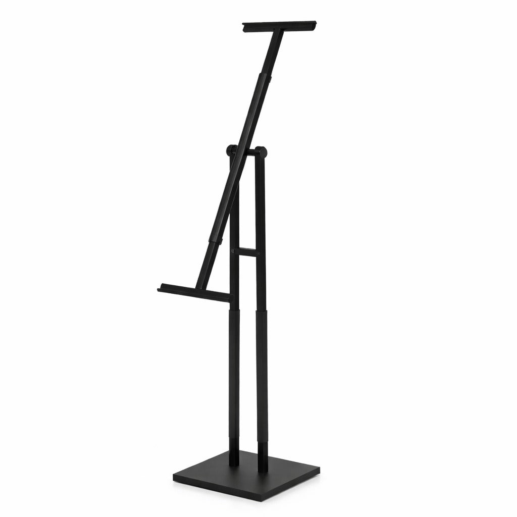 OBASIX® Height Adjustabe Metal Display Stand for Commercial Advertisement Poster Stand Restaurants Menu | Powder Coated Black AMS-06