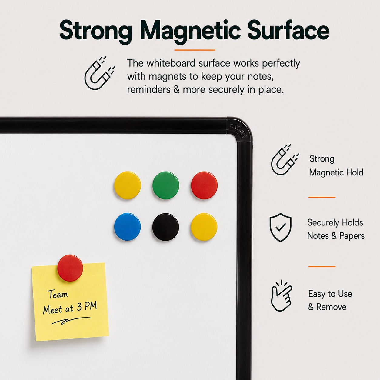 OBASIX® Magnetic White Board 2x3 Feet | Dry Erase Writing Board with Heavy Duty Black Aluminium Frame | Whiteboard for Office, School, Classroom, Coaching Institute & Home