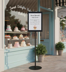 OBASIX® Metal Display Stand with A4 Acrylic Sheet With Angle Adjustment |Powder Coated Black (Black A4)